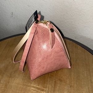 pink triangle mini purse